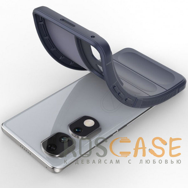 Фотография Темно-синий Flex Silicone | Противоударный чехол для Honor 90 Pro с защитой камеры и микрофиброй