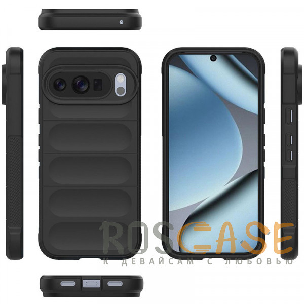 Фото Черный Flex Silicone | Противоударный чехол для Google Pixel 10 / 10 Pro с защитой камеры и микрофиброй