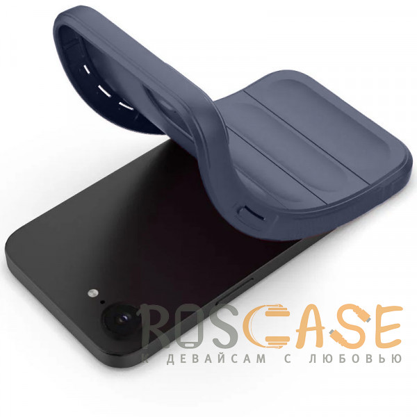 Фотография Темно-синий Flex Silicone | Противоударный чехол для iPhone 16e с защитой камеры и микрофиброй