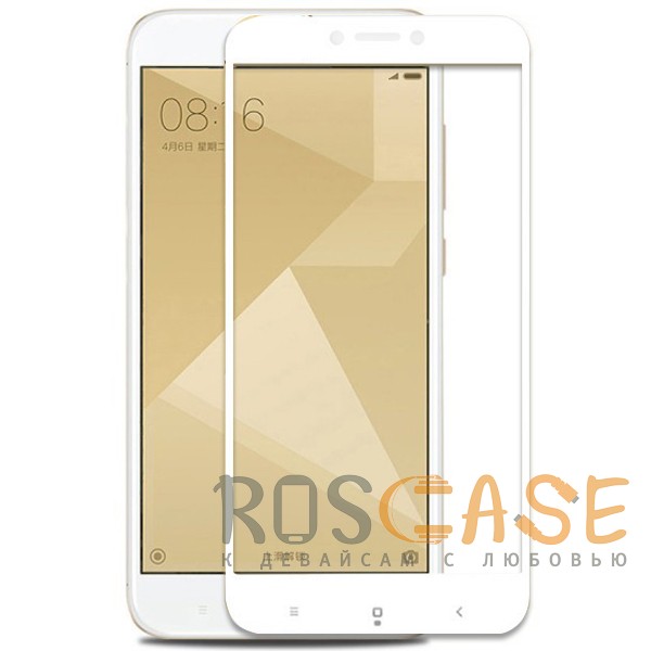 Фото Белое 5D защитное стекло для Xiaomi Redmi Note 4X / Note 4 (Snapdragon) на весь экран