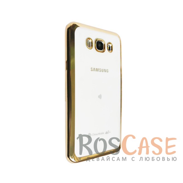 Изображение Золотой Силиконовый чехол для Samsung J710F Galaxy J7 (2016) с глянцевой окантовкой