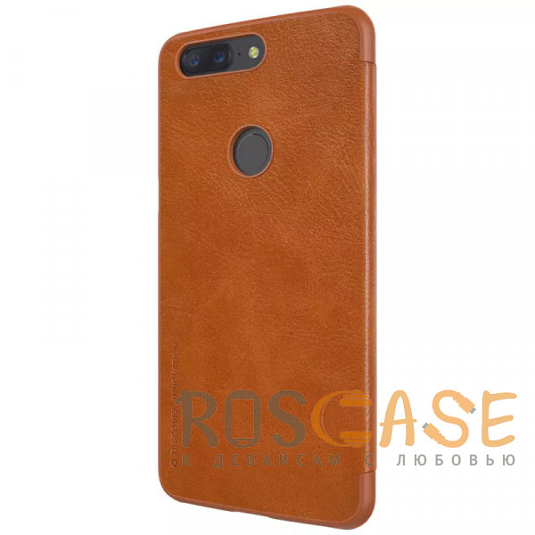 Фотография Коричневый Nillkin Qin | Чехол-книжка из Premium экокожи для OnePlus 5T