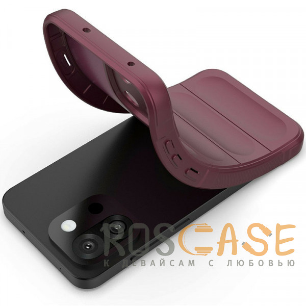Фотография Бордовый Flex Silicone | Противоударный чехол для OnePlus 13T / 13S с защитой камеры и микрофиброй