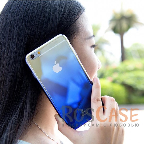 Изображение Фиолетовый Блестящая прозрачная накладка Baseus Glaze Ultrathin из тонкого пластика с бензиновым отливом и градиентной расцветкой для Apple iPhone 7 plus / 8 plus (5.5")
