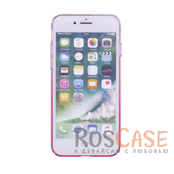 Фотография Розовый Блестящая прозрачная накладка Baseus Glaze Ultrathin из тонкого пластика с бензиновым отливом и градиентной расцветкой для Apple iPhone 7 / 8 (4.7")
