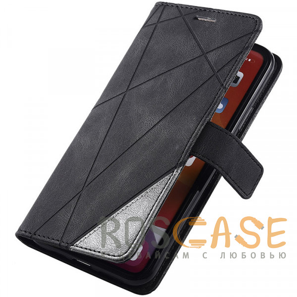 Фото Черный Retro Book | Кожаный чехол книжка / кошелек из Premium экокожи для Xiaomi Redmi 12 / Note 12R 5G / Poco M6 Pro 5G