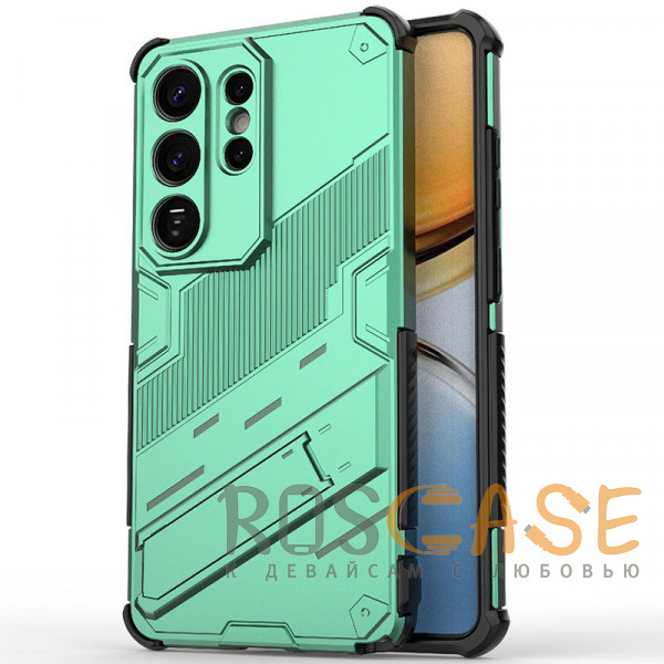 Фото Зеленый Megatron | Противоударный чехол-подставка для Samsung Galaxy S26 Ultra с защитой камеры