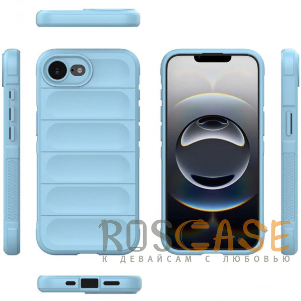 Фото Голубой Flex Silicone | Противоударный чехол для iPhone 16e с защитой камеры и микрофиброй