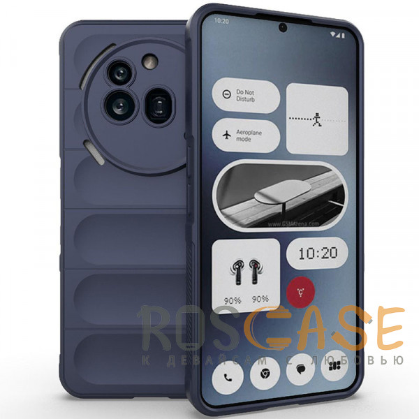 Фото Темно-синий Flex Silicone | Противоударный чехол для Nothing Phone 3a Pro с защитой камеры и микрофиброй