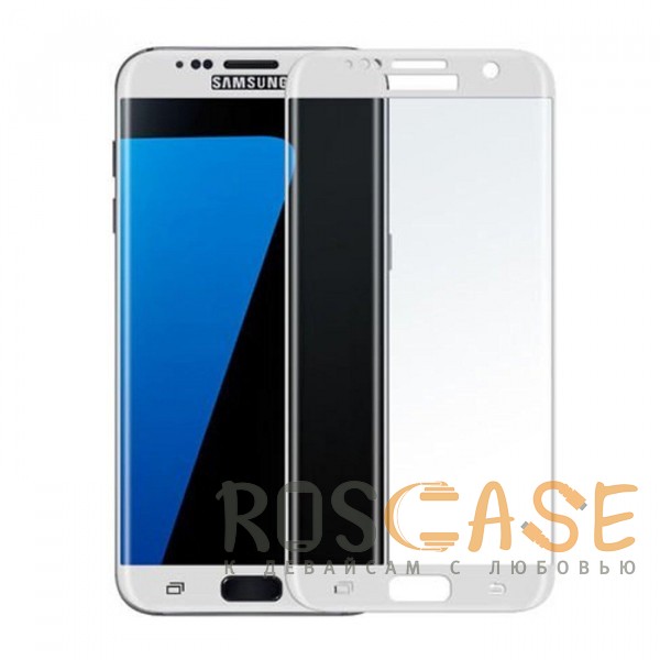 Фото Белый Защитное стекло с цветной рамкой на весь экран для Samsung G935F Galaxy S7 Edge