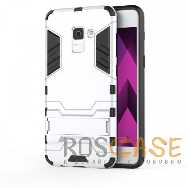 

Transformer | Противоударный чехол для Samsung A730 Galaxy A8+ (2018) с мощной защитой корпуса (Серебряный / Satin Silver)