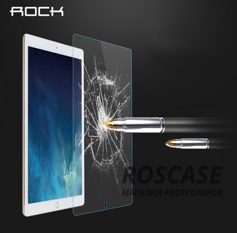 Изображение Закаленное защитное стекло ROCK на экран с закругленными гранями и олеофобным покрытием "анти-отпечатки" для Apple iPad Pro 9,7" / Apple iPad (2017)