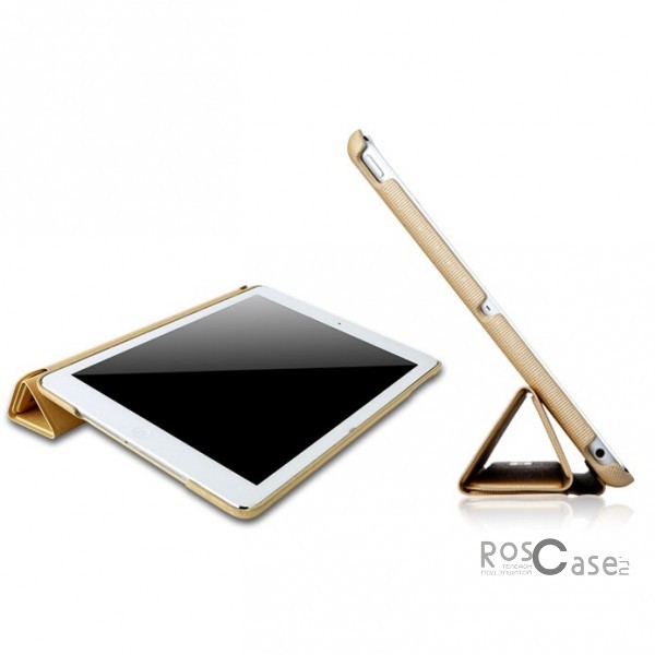 Изображение Золотой Кожаный чехол-книжка Banpa с функцией подставки для Apple iPad Air