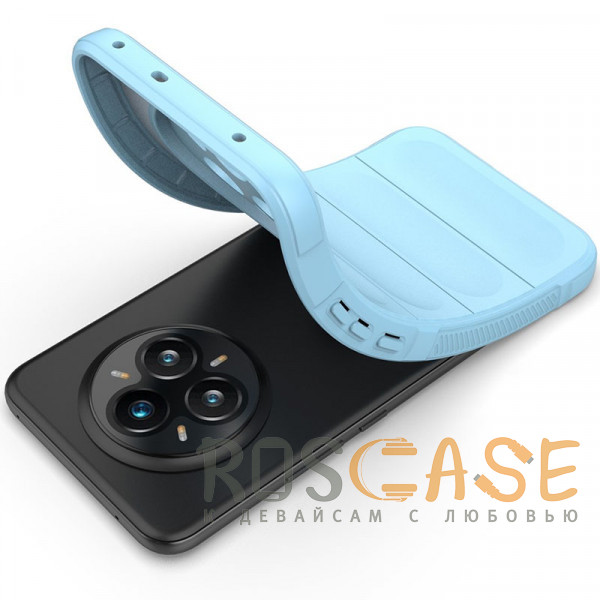 Фотография Голубой Flex Silicone | Противоударный чехол для Realme 14 Pro 5G с защитой камеры и микрофиброй
