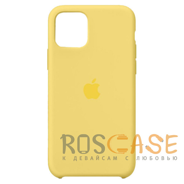 Фото Желтый Силиконовый чехол Silicone Case с микрофиброй для iPhone 11