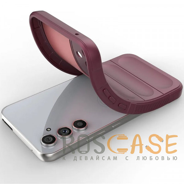 Фотография Бордовый Flex Silicone | Противоударный чехол для Samsung Galaxy A54 с защитой камеры и микрофиброй