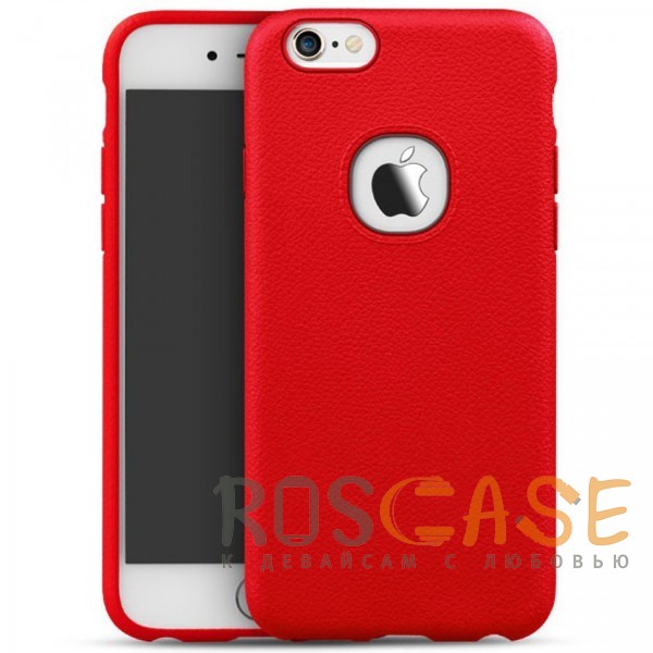 Фото Красный iPaky | Силиконовый чехол с имитацией кожи для iPhone 6 / 6s