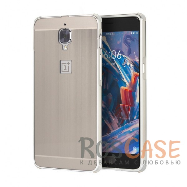 

Защитный металлический бампер со вставкой для OnePlus 3 / OnePlus 3T (Серебряный)