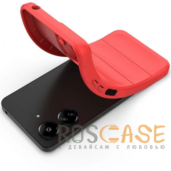 Фотография Красный Flex Silicone | Противоударный чехол для Xiaomi Redmi 13C / Poco C65 4G с защитой камеры и микрофиброй