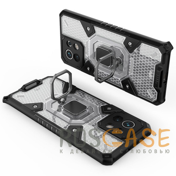 Изображение Черный Honeycomb Armor | Противоударный чехол с защитой камеры и кольцом для Xiaomi Mi 11