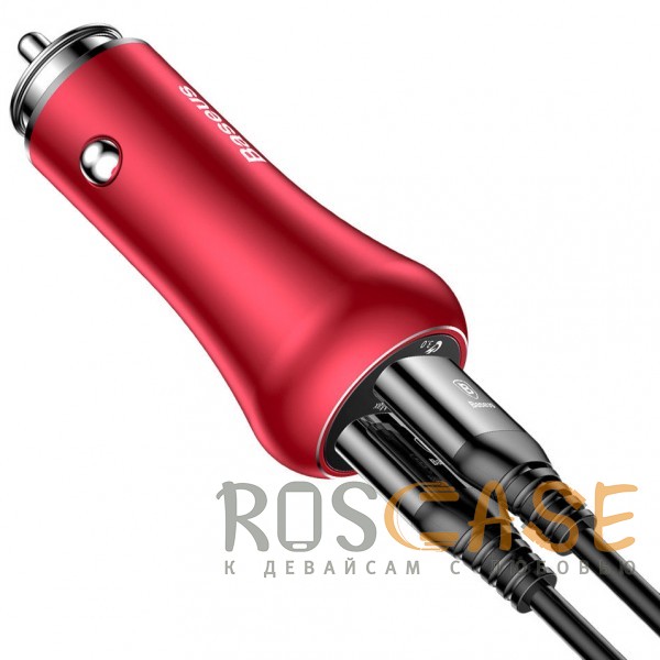 Фотография Красный Baseus Gentry | Автомобильное зарядное устройство на 2 USB с функцией быстрой зарядки