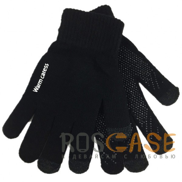 Изображение Черный Warm caress | Емкостные перчатки утепленные (нескользящие)