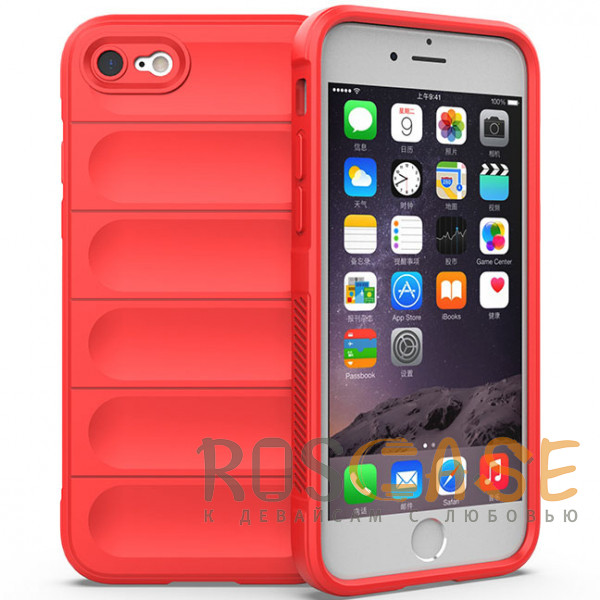 Фото Красный Flex Silicone | Противоударный чехол для iPhone 7 / 8 / SE (2020, 2022) с защитой камеры и микрофиброй