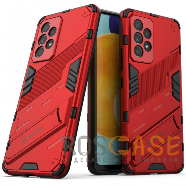 Фотография Красный Megatron | Противоударный чехол-подставка для Samsung Galaxy A53 с защитой камеры