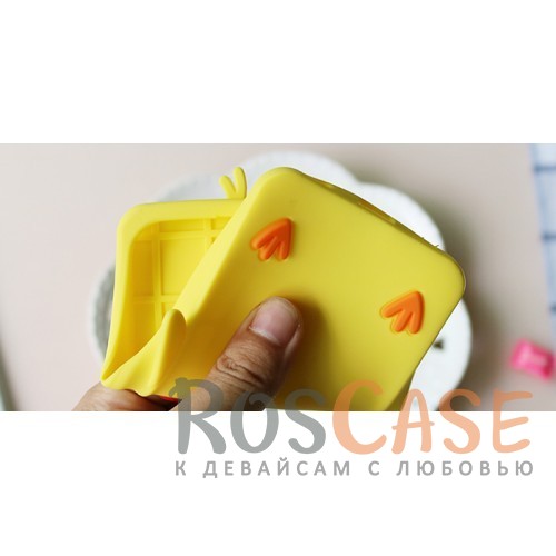 Изображение Желтый Силиконовый объемный чехол в виде игрушки "Утенок" со шнурком для Meizu U10