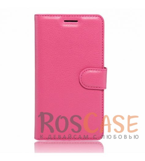 Фото Малиновый Wallet | Кожаный чехол-кошелек с внутренними карманами для Meizu M3 Note