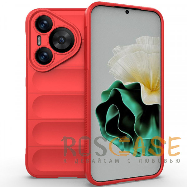 Фото Красный Flex Silicone | Противоударный чехол для Huawei Pura 70 с защитой камеры и микрофиброй