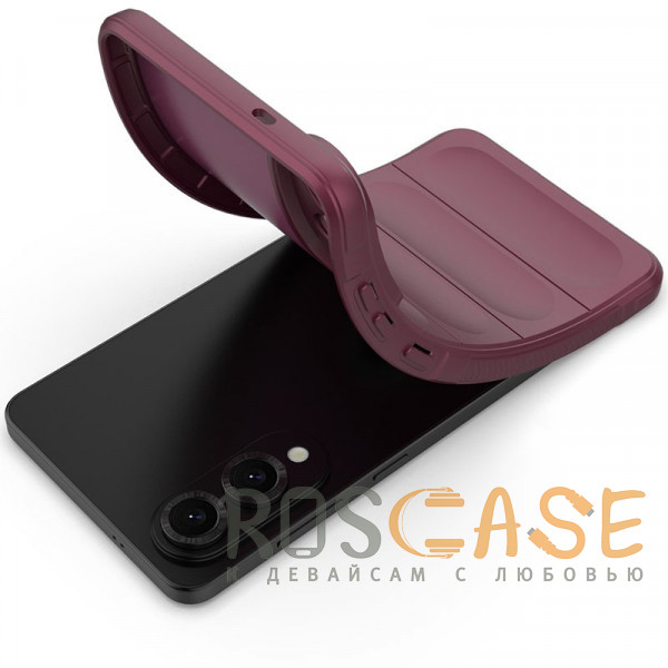 Фотография Бордовый Flex Silicone | Противоударный чехол для Samsung Galaxy S25 Edge с защитой камеры и микрофиброй