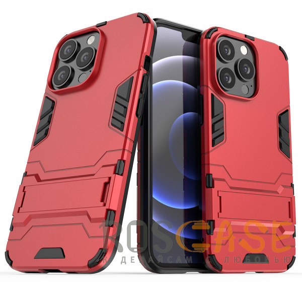 Фотография Красный Transformer | Противоударный чехол-подставка для iPhone 13 Pro Max с мощной защитой корпуса