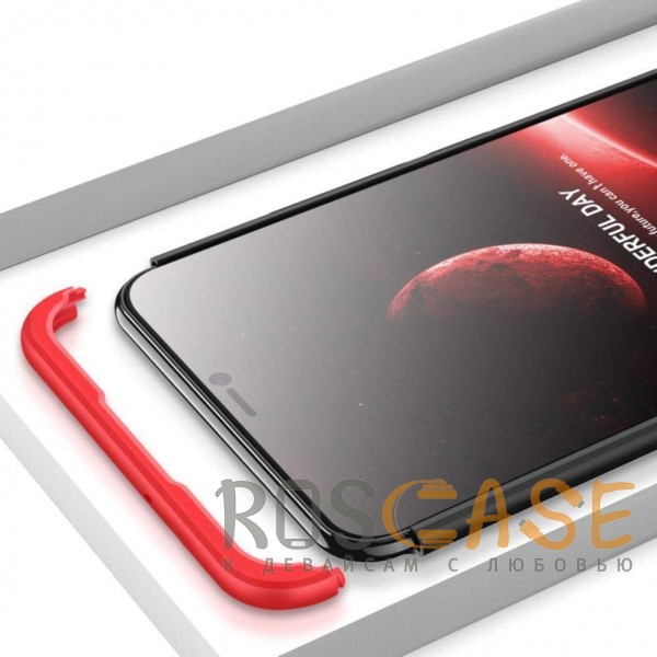 Фото Черный / Красный GKK LikGus 360° | Двухсторонний чехол для Huawei P Smart+ (nova 3i) с защитными вставками