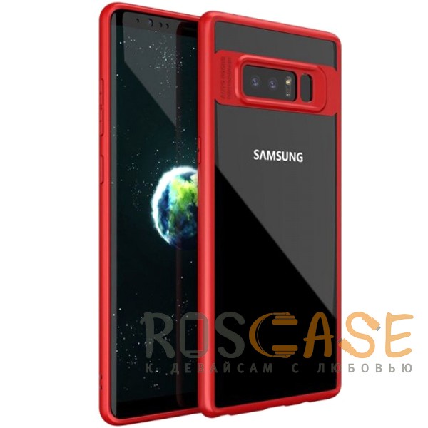 Фото Красный iPaky Hard Original | Прозрачный чехол для Samsung Galaxy Note 8 с защитными бортиками