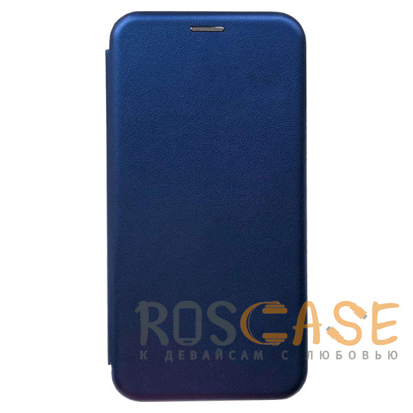 Фотография Синий Open Color | Кожаный чехол-книжка для Realme C55 с функцией подставки и магнитом