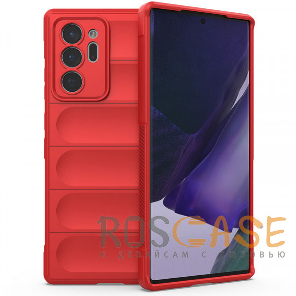 Фото Красный Flex Silicone | Противоударный чехол для Samsung Galaxy Note 20 Ultra с защитой камеры и микрофиброй