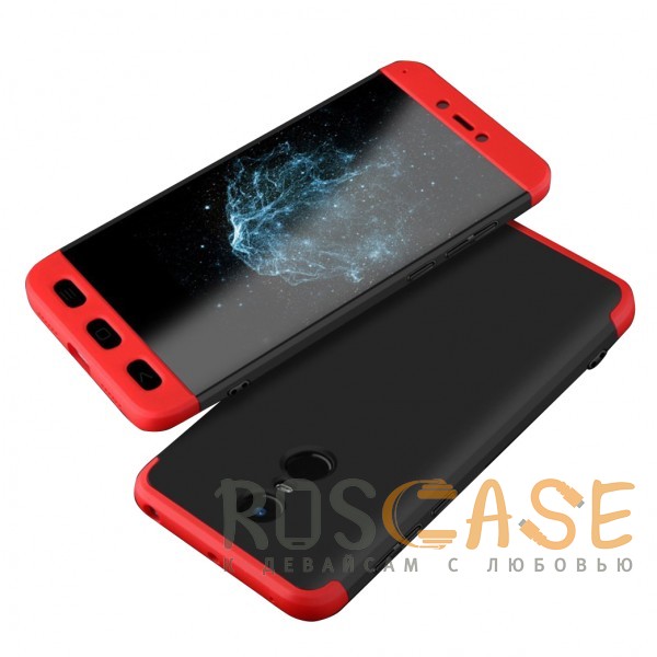 Фотография Черный / Красный GKK LikGus 360° | Двухсторонний чехол для Xiaomi Redmi Note 4X / Note 4 (Snapdragon) с защитными вставками