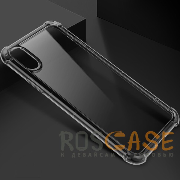 Фото Черный / Transparent black ROCK Fence Pro | Прозрачный чехол для iPhone X / XS с укрепленными бортами