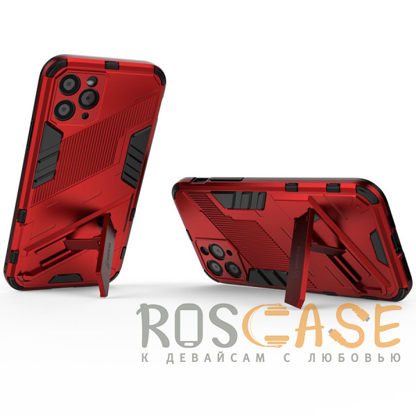 Фотография Красный Megatron | Противоударный чехол-подставка для iPhone 13 Pro с защитой камеры
