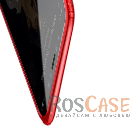Фотография Красный Baseus Hard And Soft | Двухслойный бампер для iPhone X / XS из пластика и силикона
