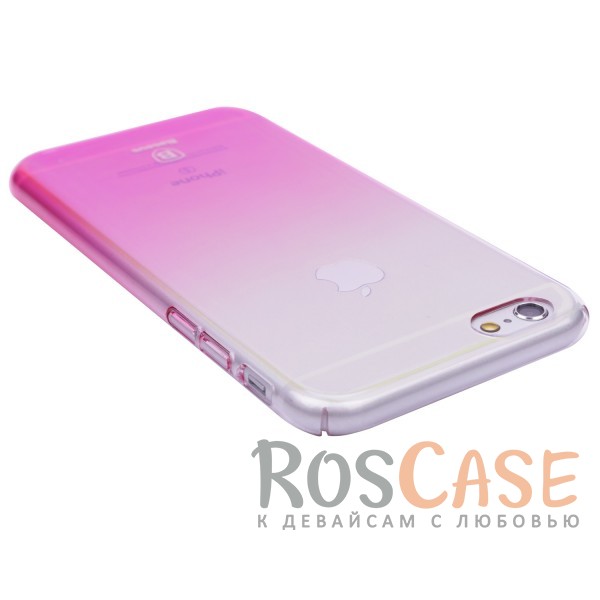 Изображение Розовый Блестящая прозрачная накладка Baseus Glaze Ultrathin из тонкого пластика с бензиновым отливом и градиентной расцветкой для Apple iPhone 6/6s (4.7")