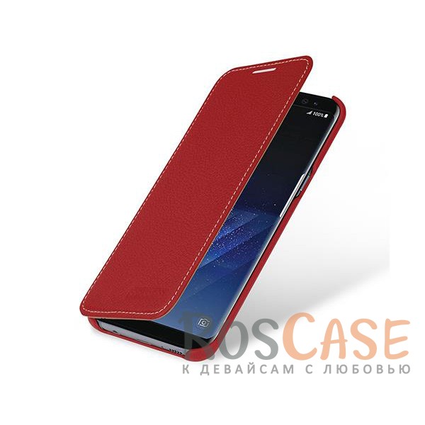 Фотография Красный / Red TETDED натур. кожа | Чехол-книжка для для Samsung G955 Galaxy S8 Plus