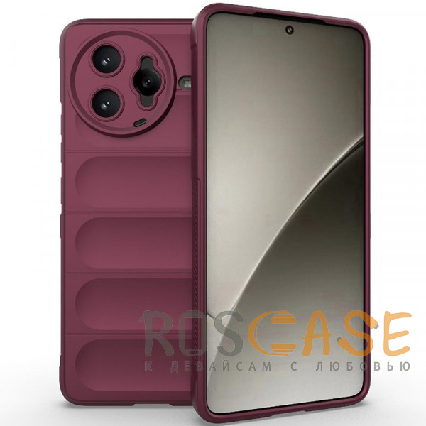 Фото Бордовый Flex Silicone | Противоударный чехол для Xiaomi Poco F7 Ultra / Redmi K80 Pro с защитой камеры и микрофиброй