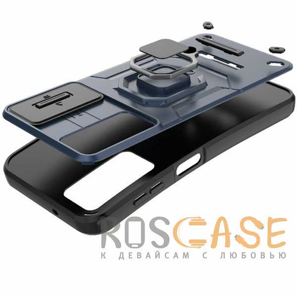 Фото Черный Transformer Ring Holder | Противоударный чехол с кольцом и шторкой камеры для Samsung Galaxy A56 / A36 5G