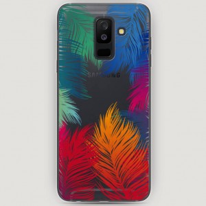 RosCase | Силиконовый чехол Рамка из перьев на Samsung Galaxy A6 Plus (2018)