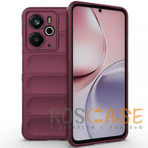 Фото Бордовый Flex Silicone | Противоударный чехол для Realme 14 5G с защитой камеры и микрофиброй