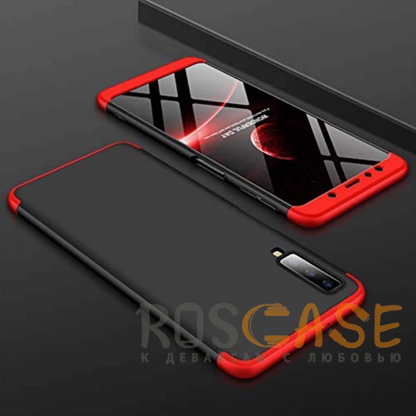 Фото Черный / Красный GKK LikGus 360° | Двухсторонний чехол для Samsung Galaxy A9 (2018) с защитными вставками