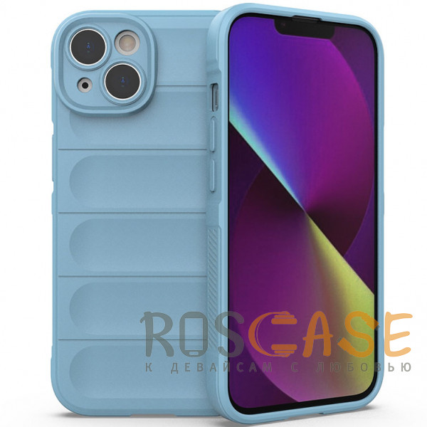 Фото Голубой Flex Silicone | Противоударный чехол для iPhone 14 с защитой камеры и микрофиброй