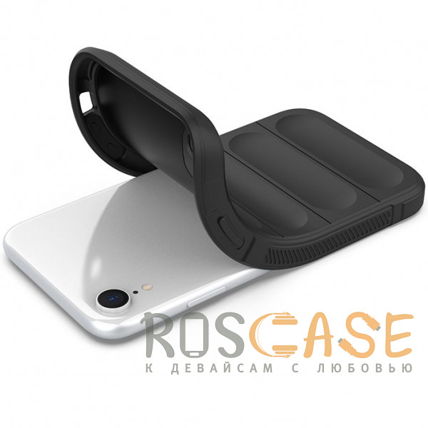 Фотография Черный Flex Silicone | Противоударный чехол для iPhone XR с защитой камеры и микрофиброй